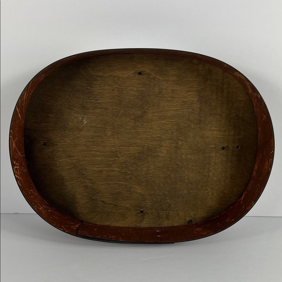 Vintage Wilton & Lee Ltd Hand Painted Shaker Oval Box 1773 with Lid Red Yellow - Picture 9 of 10